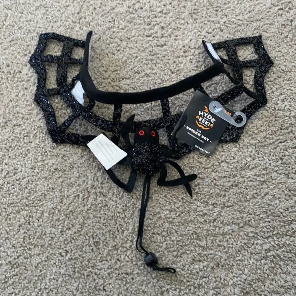 Cat Halloween Costume - Spider Set - Headpiece and Collar One Size NWT